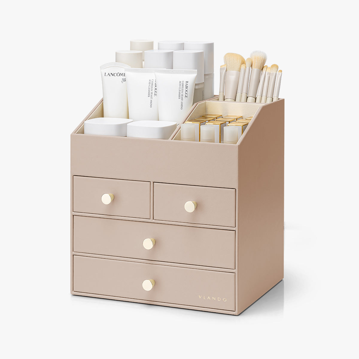 VLANDO Quiet Luxe Large Vanity Makeup Organizer with 3 Drawers