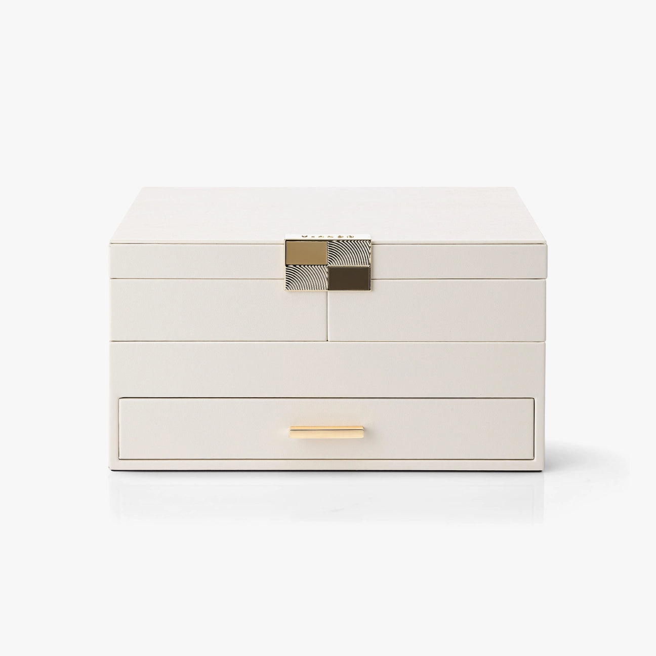 VLANDO Quiet Luxe 3-Layer Jewelry Box Organizer with Retractable Tray