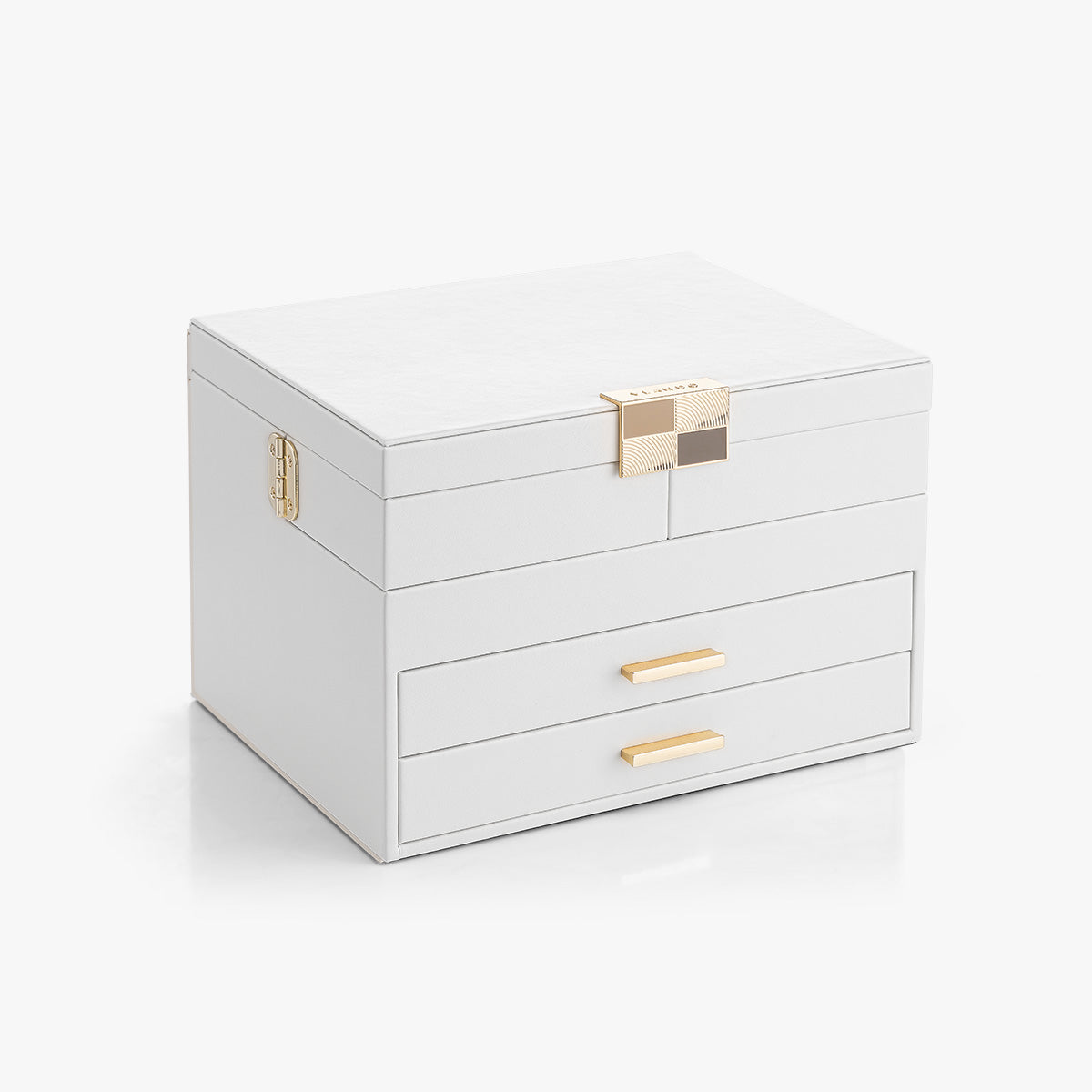 VLANDO Quiet Luxe 4-Layer Jewelry Box Organizer with Retractable Tray & Rotatable Storage