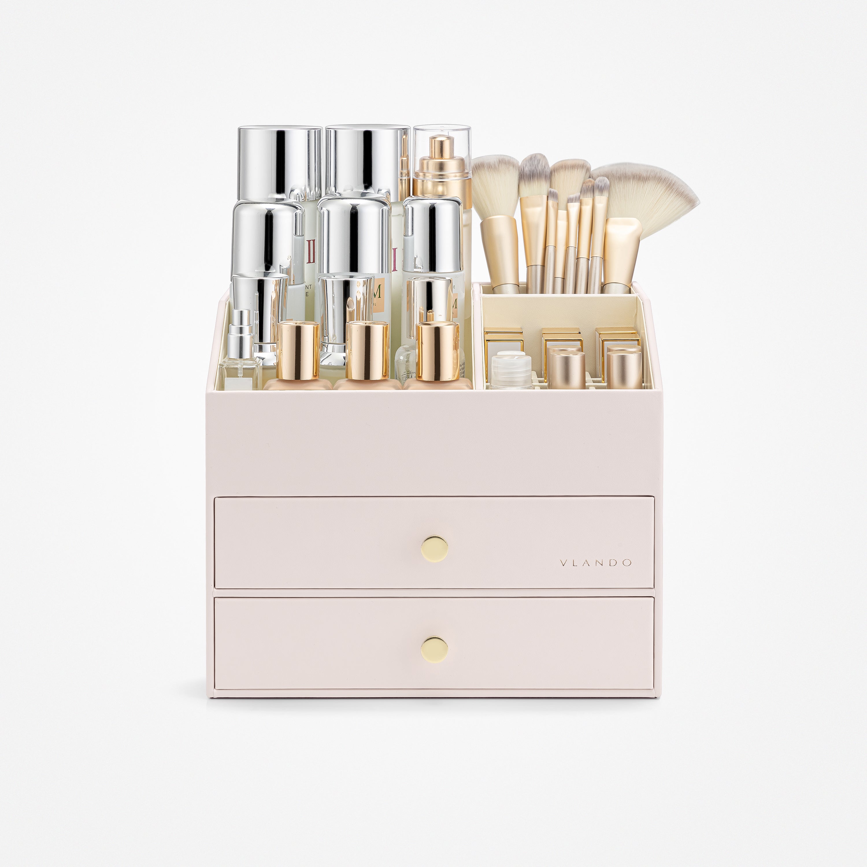 VLANDO Quiet Luxe Vanity & Makeup Organizer with 2 Drawers