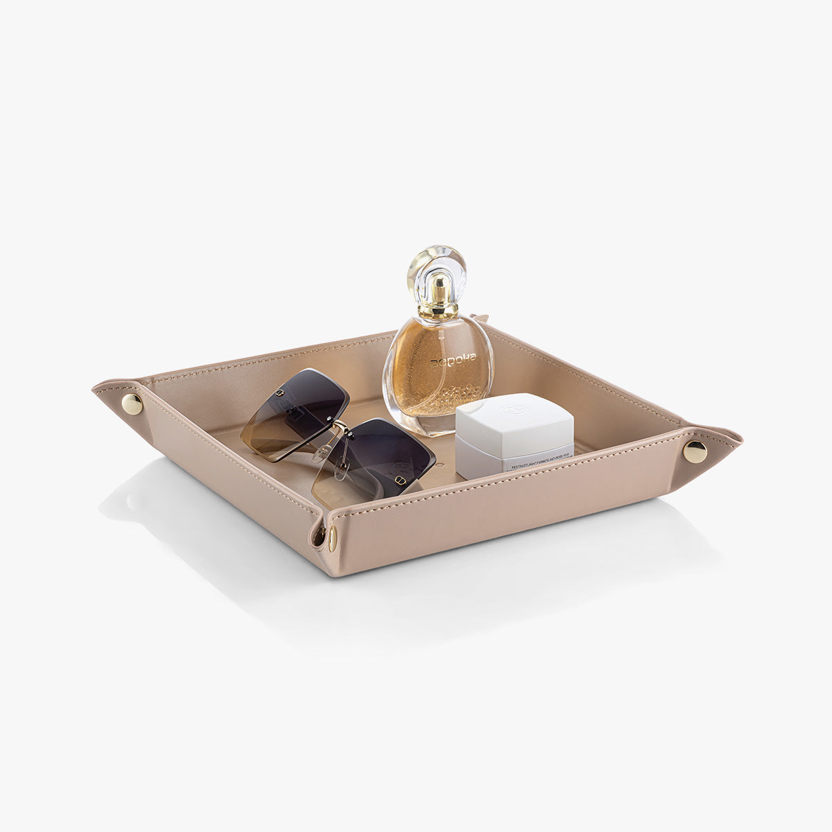 VLANDO Leather Valet Tray Organizer – Nightstand & Vanity Catchall Tray for Keys, Wallet & Accessories