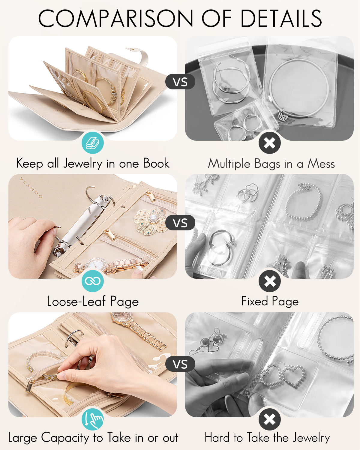 VLANDO Travel Ritual-Yancy Diary Small Jewelry Organizer