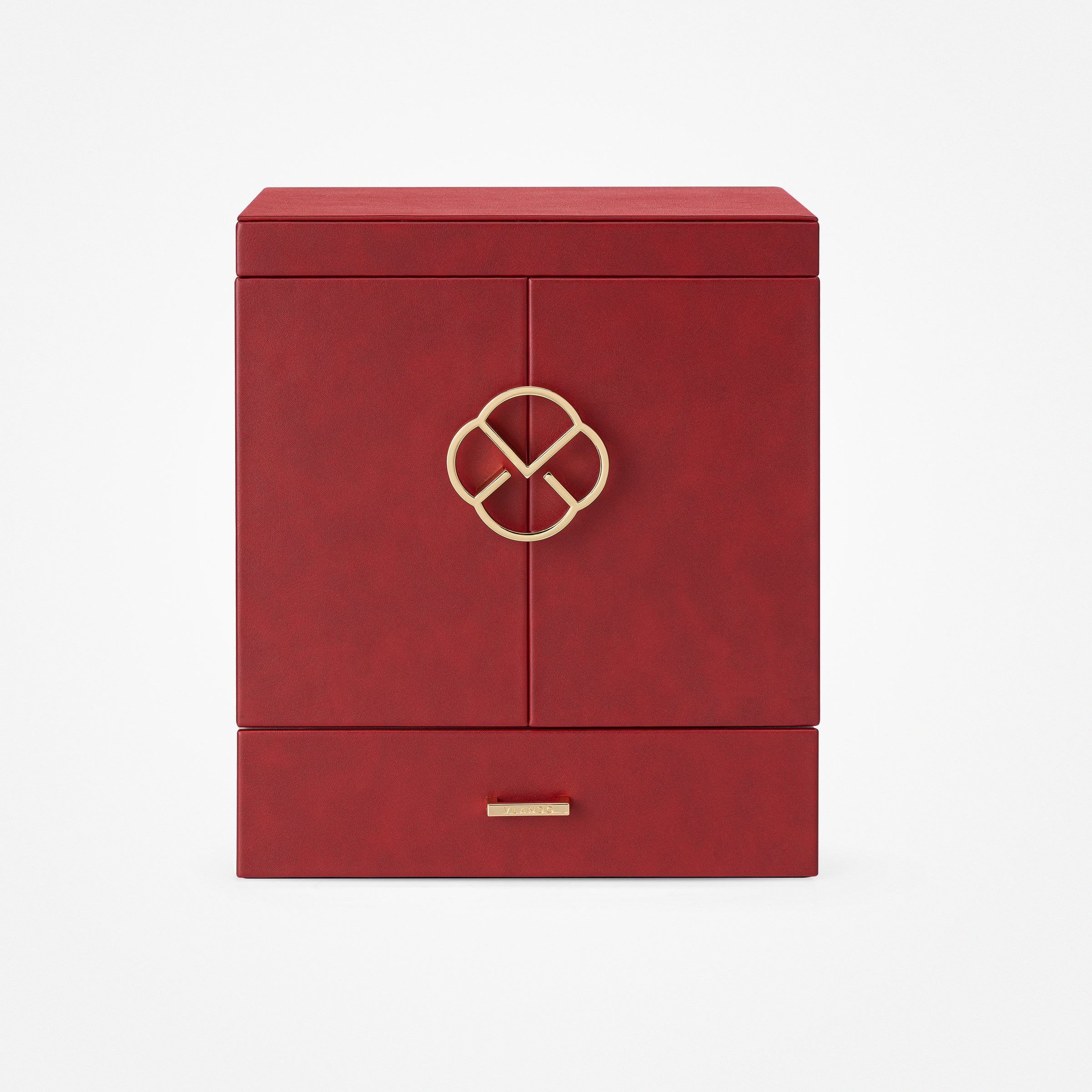 VLANDO Quiet Luxe-Hita Plus,Large Jewelry Box,Faux Leather Jewelry Box with Mirror – 5 Drawer Velvet Organizer