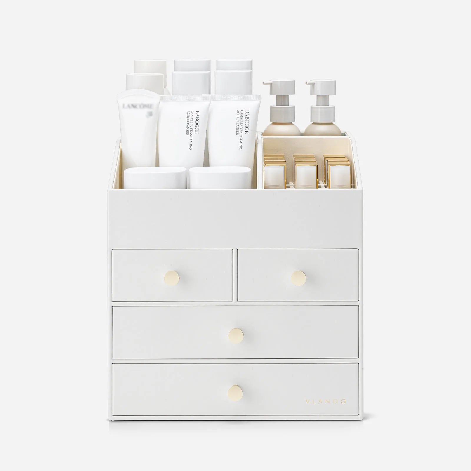 VLANDO Quiet Luxe Large Vanity Makeup Organizer with 3 Drawers