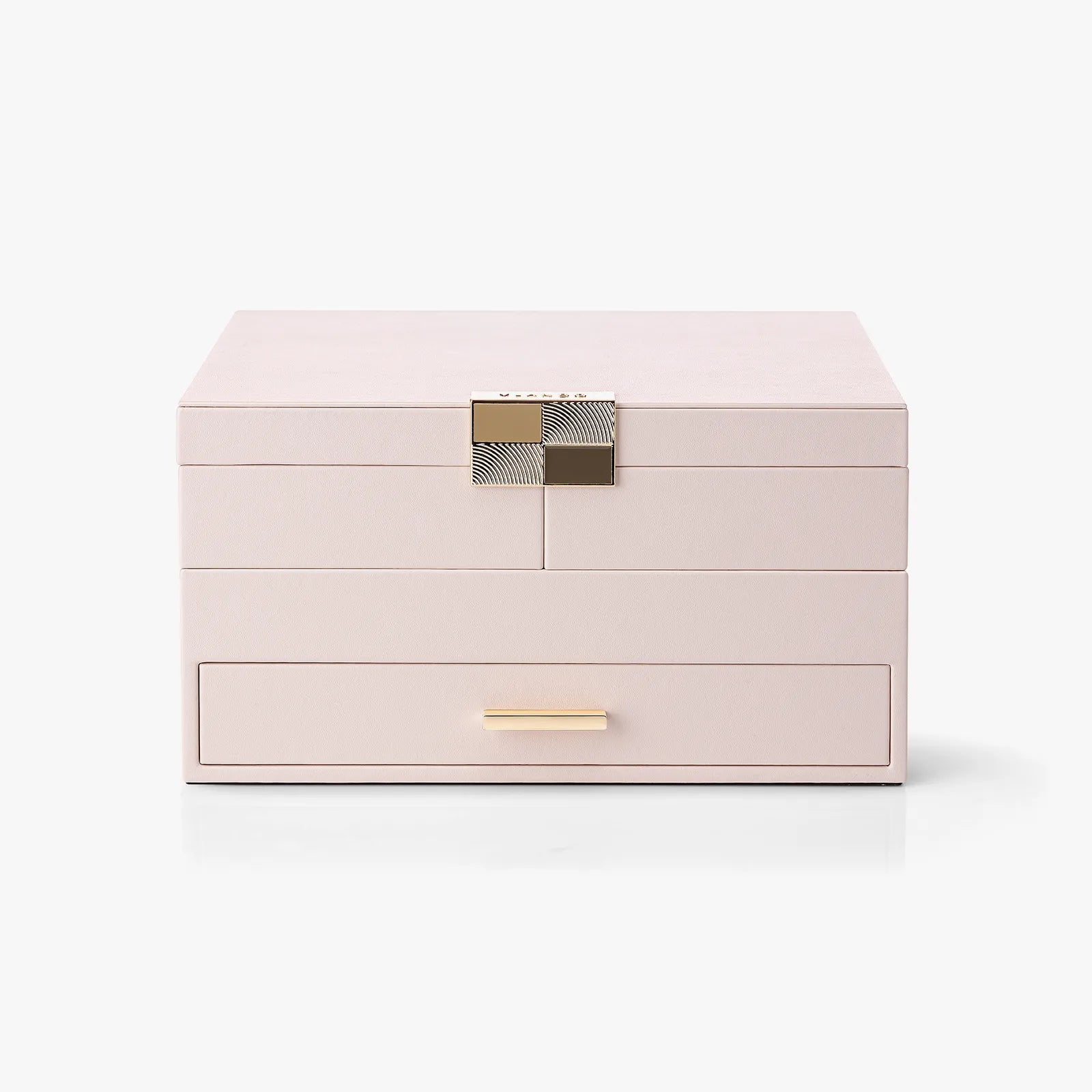 VLANDO Quiet Luxe 3-Layer Jewelry Box Organizer with Retractable Tray