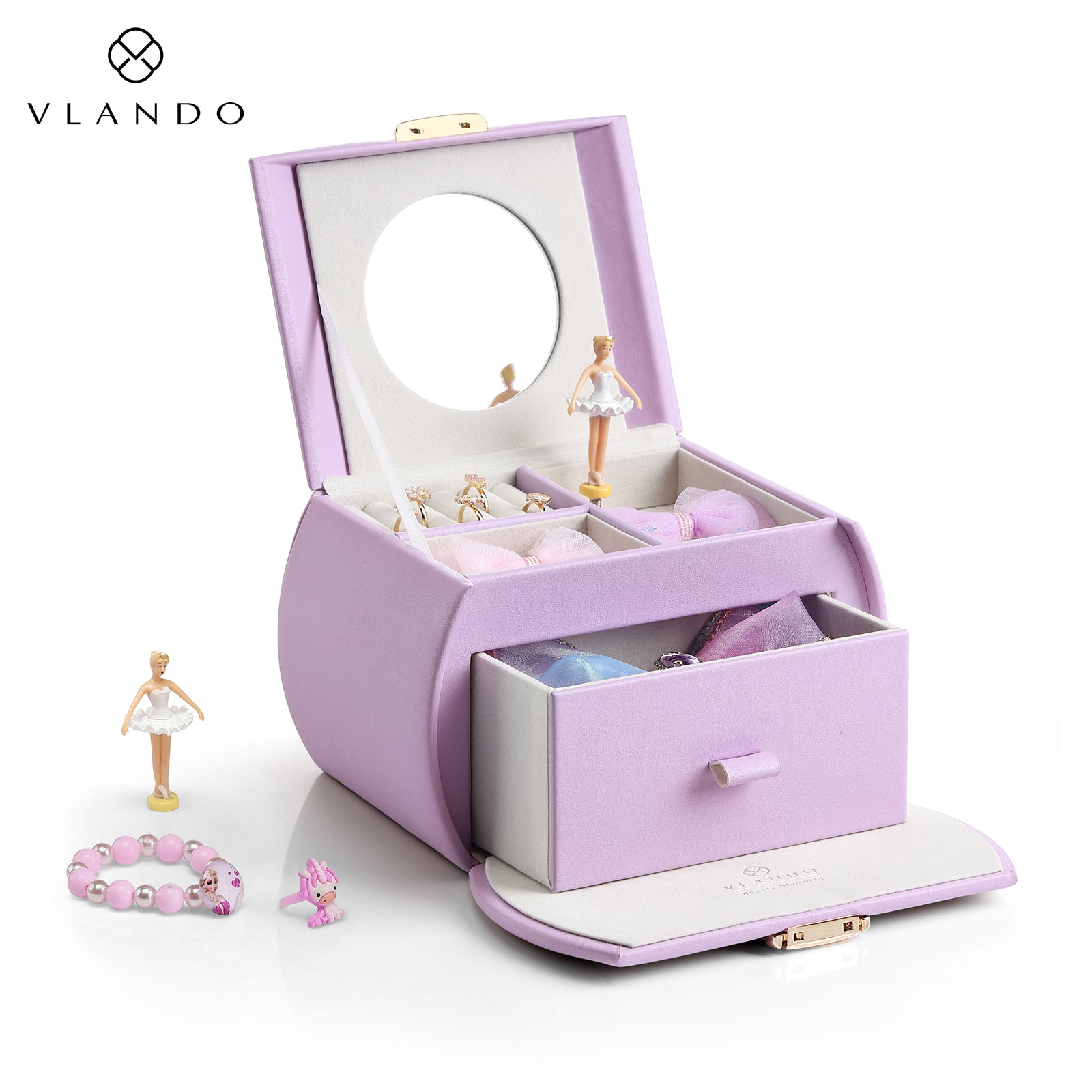 VLANDO Ballerina Musical Jewelry Box Girls Gift Musical Box