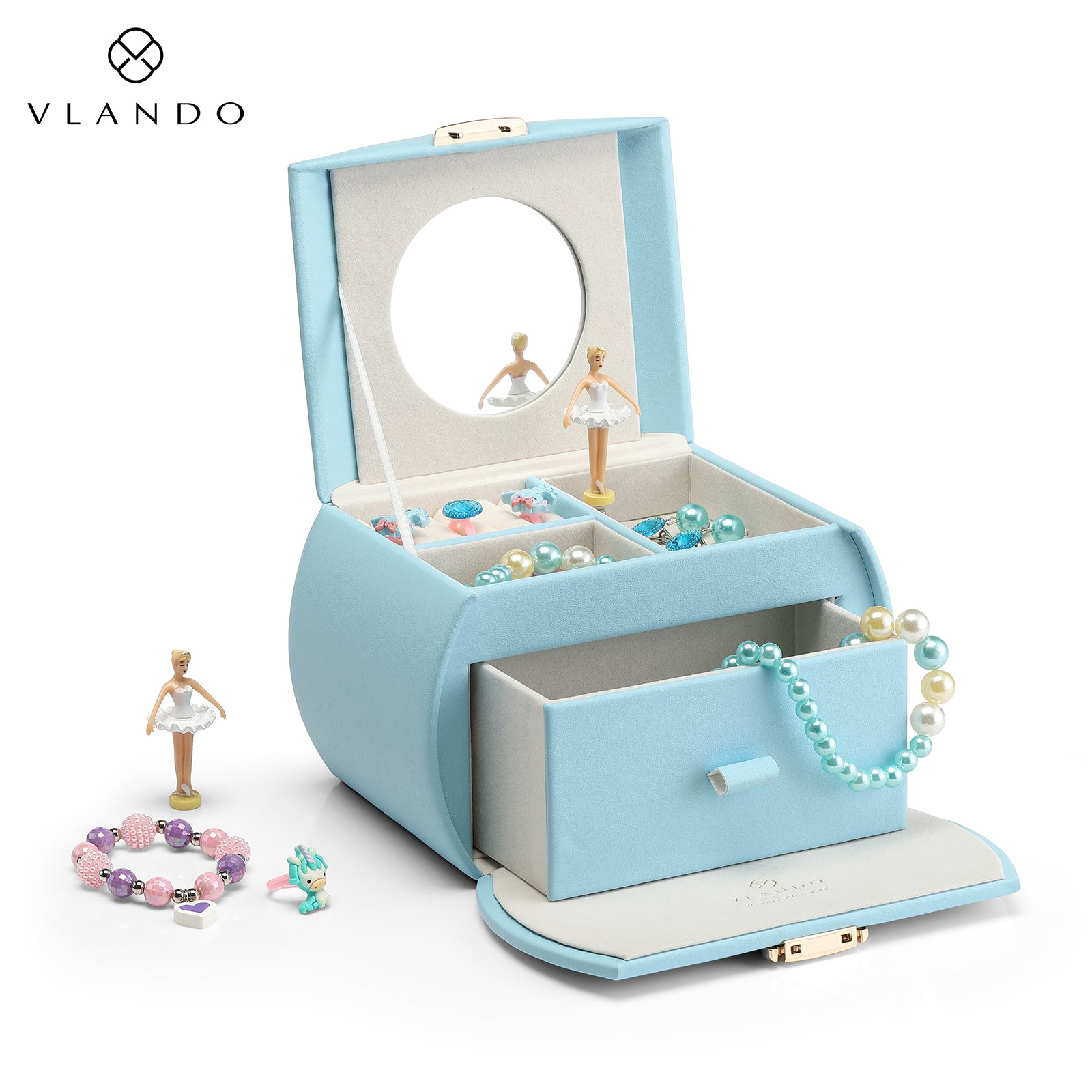VLANDO Ballerina Musical Jewelry Box Girls Gift Musical Box