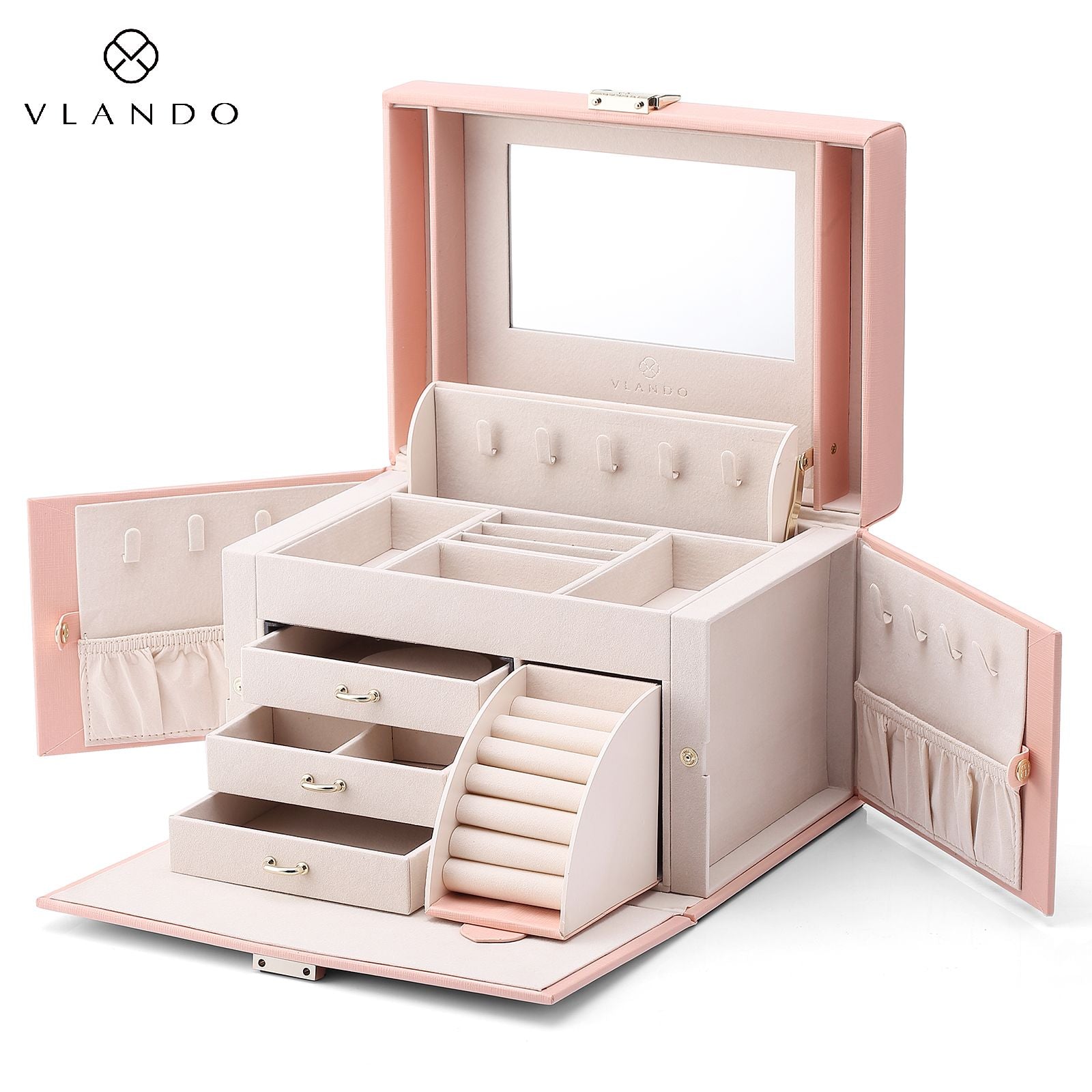 VLANDO City Beauty Classic Large Capacity Jewelry Box